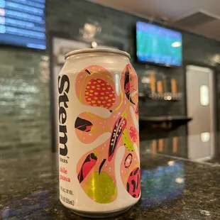 One of the hard ciders offered in the fridges.