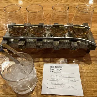 My bourbon flight