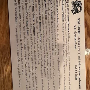 menu