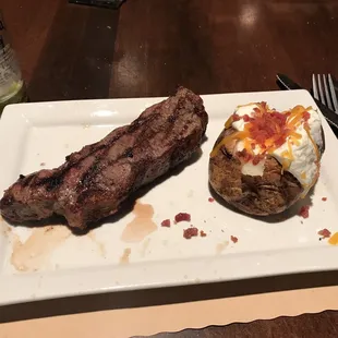 a steak and a baked potato
