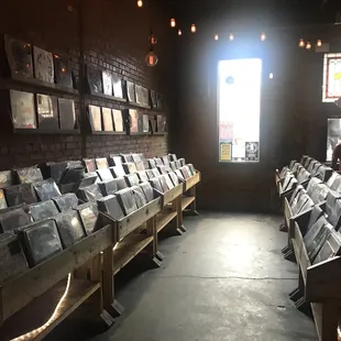 You can shop vinyl while drinking.