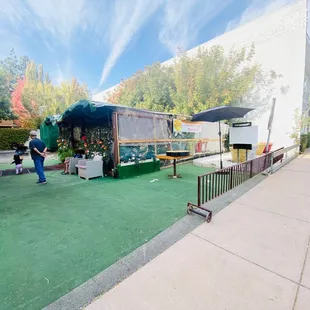 a food truck parked in a parking lot