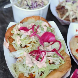 Veggie Indian tacos ($7 each) - on frybread