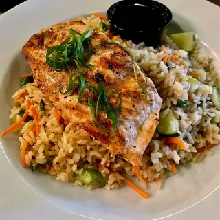 Salmon and Brown Rice Bowl Lunch