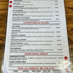 Menu (as of August 2024)