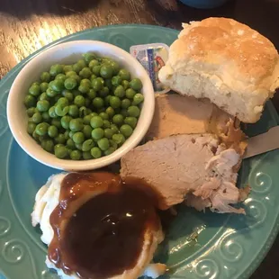 Tasty roast pork and mashed potatoes for Sunday Lunch