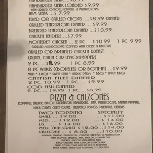 menu