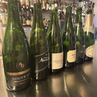 Our bubbles from Sunday bubbles! Everyone that would like to saber a champagne bottle gets the chance to - it's the most fun you'll have!