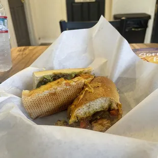 Peppered chicken sub the pepper Jack for cheddar