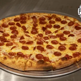 Delicious Large 12 Cut Pepperoni Pizza with Cup and Curl Pepperoni