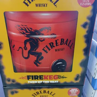 Fireball party keg. Man im in love
