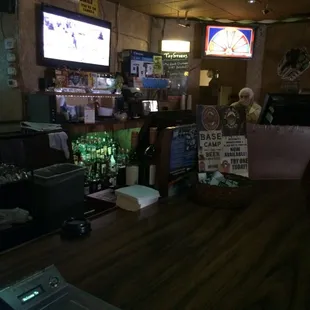 Well stocked bar and music playing, super friendly bartender.