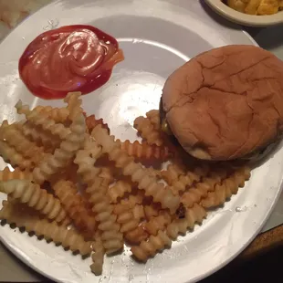 Burger and fries