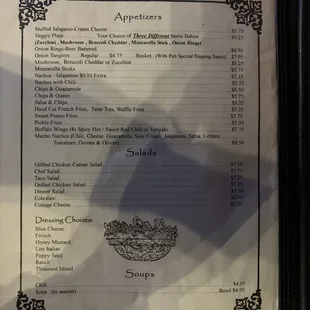 the menu