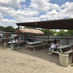 Waiting area: we brought our own grill