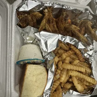 Lemon pepper wings and fries