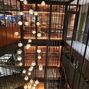 2nd floor staircase and wine!