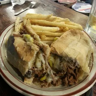 Steak n cheese. .. wowzer...delicious like everything else on the menu.. big enough to share