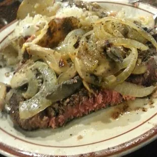 Ribeye is on special usually one day a week don&apos;t miss it because one of best steaks you will ever have in your life.  This was medium.