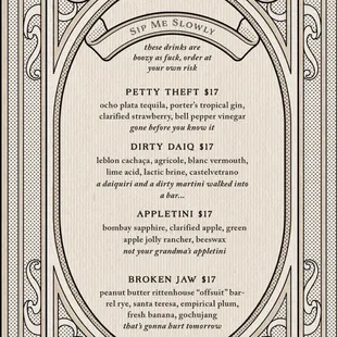 menu