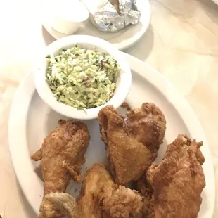 1/2 Fried and Roasted Chicken Cole Slaw Baked Potato