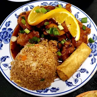 Orange Chicken lunch plate