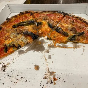 Og Zaza&apos;s Sicilian pizza - at Rosedale. Half before I remembered to get picture.
