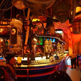 The central hub for all drinks, including blue milk.