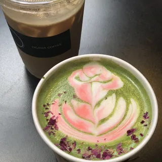 Matcha Rose Latte