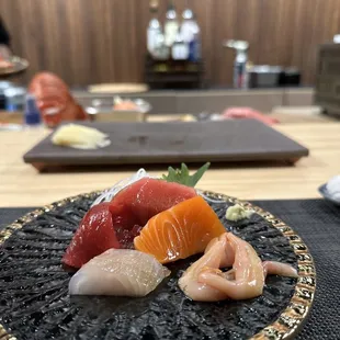 a plate of sushi