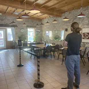 Updated ceiling with exposed rock walls from 1859