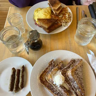 french toast and omelette