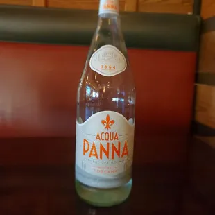a bottle of acqua panna