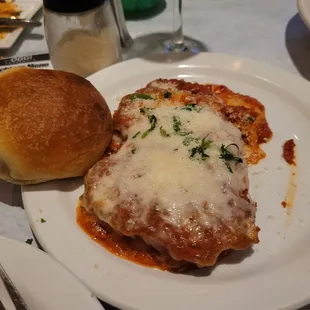 Chicken Parmigiana and that soft yummy roll