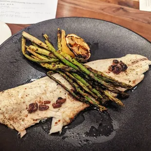 Whitefish and asparagus