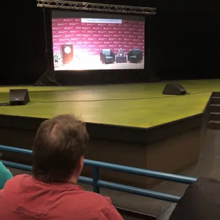 Here for the Frank Oz talk. The main auditorium is full, so I'm in the overflow seating theatre where they are live-streaming.