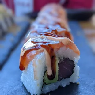Oh baby roll - ahi tuna, avocado, seared salmon