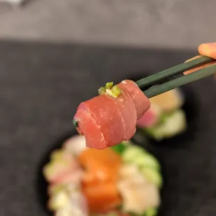 9/18/21 - Charashi bowl. Tuna. Mild, good texture.