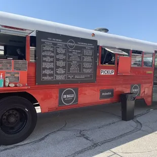 menus on the side of the truck