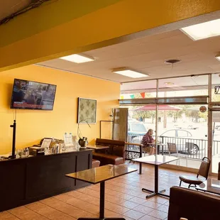 the inside of a restaurant