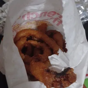 Over cooked onion rings