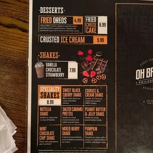 Back side menu- Oct. 2022