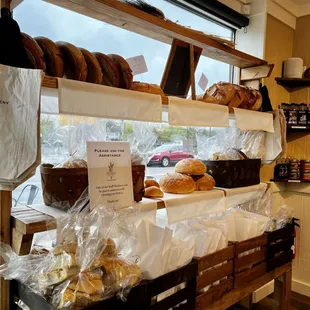 a display of baked goods