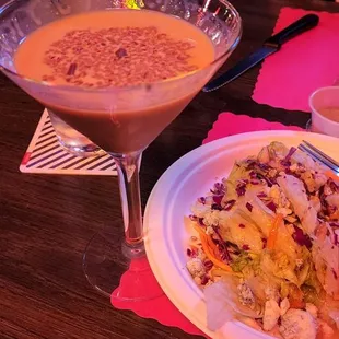 two plates of food on a table