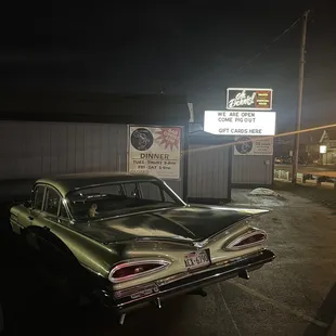 a car parked in a parking lot