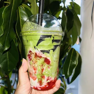 Strawberry Matcha Latte