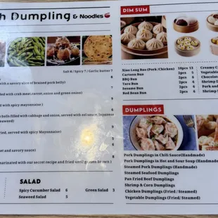 Menu shot
