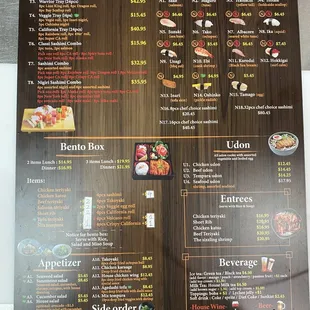 menu back