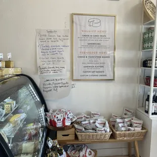 Daily Sandwich menu and goodies