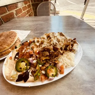 Large Shawarma plate with rice and veggies